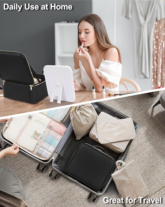 Chomeiu Makeup Bag with LED Mirror, Travel Makeup Case - Image 8