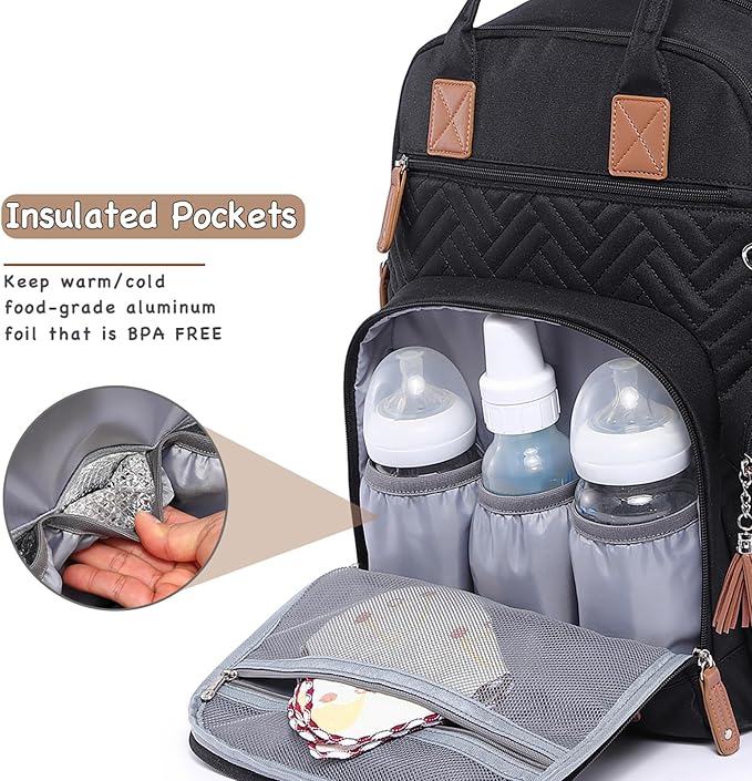 iniuniu Diaper Bag Backpack, 4 in 1 kit Large Unisex Baby Bags - Image 2