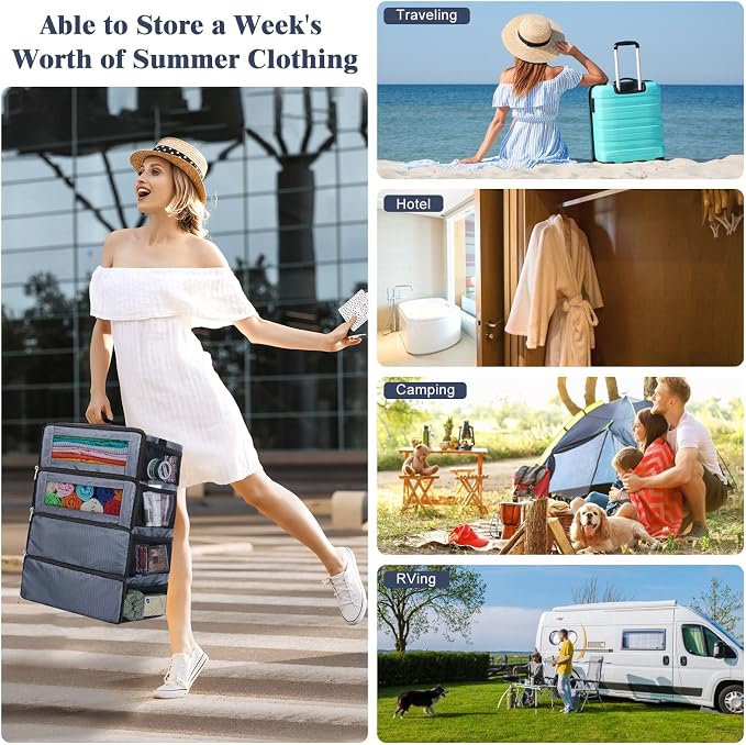 Hanging Travel Organizer, Carry-On Luggage Suitcase Organizer, Portable Travel - Image 7