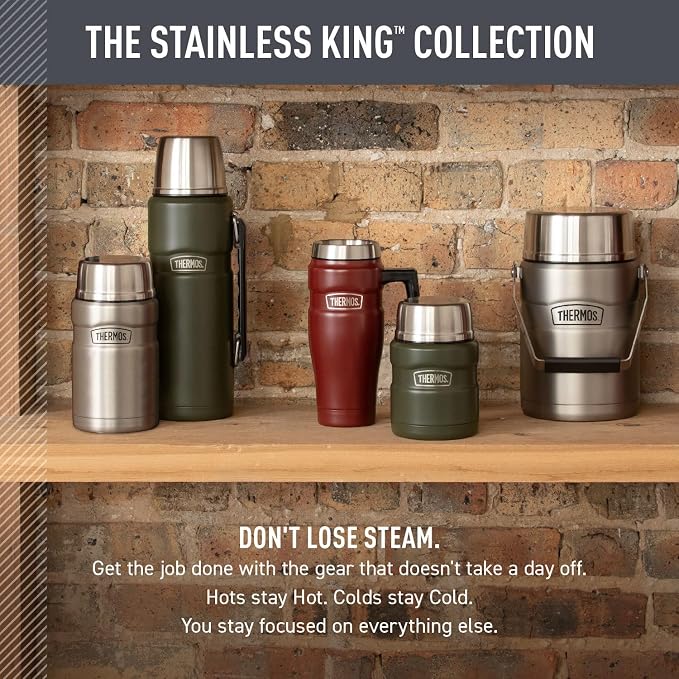 THERMOS Stainless King Vacuum-Insulated Travel Mug, 16 Ounce, Army Green - Image 6
