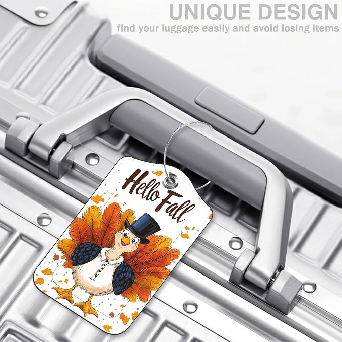 Hello Fall Turkey Set of 2 Luggage Tags - Image 5