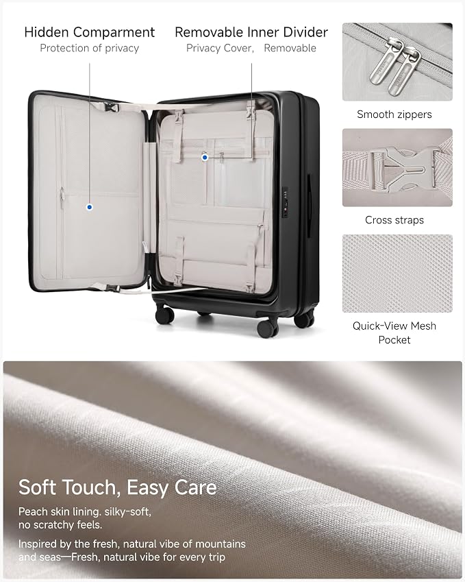 LUGGEX Checked Suitcase Top Opening, FLT Expandable Polycarbonate Hard Shell - Image 8