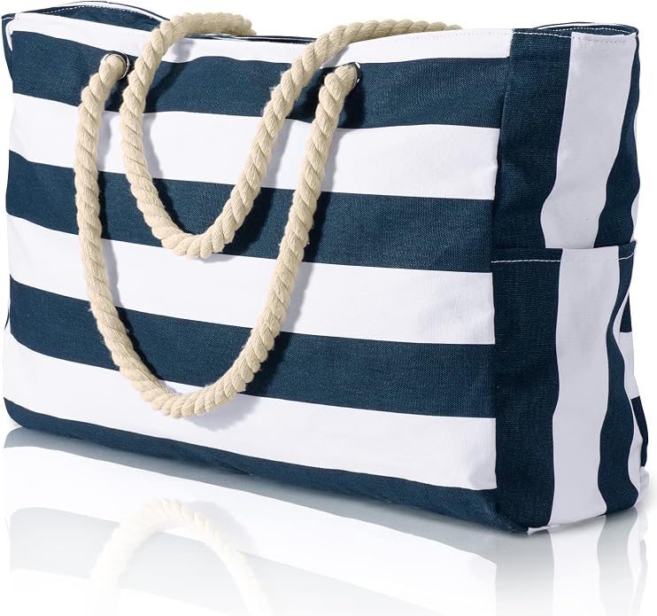 Becokan Beach Bags for Women Large Waterproof Beach Tote Bag Zipper Beach Bags by BecokanBeachBagSpecialist