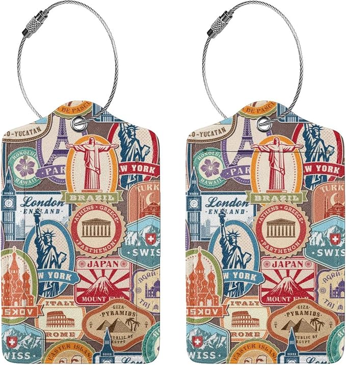2 Pack Landmark Sticker Luggage Tags - Image 3