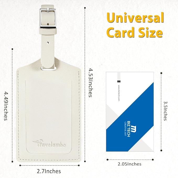 8 Pack Leather Luggage Travel Bag Tags by Travelambo - Image 2
