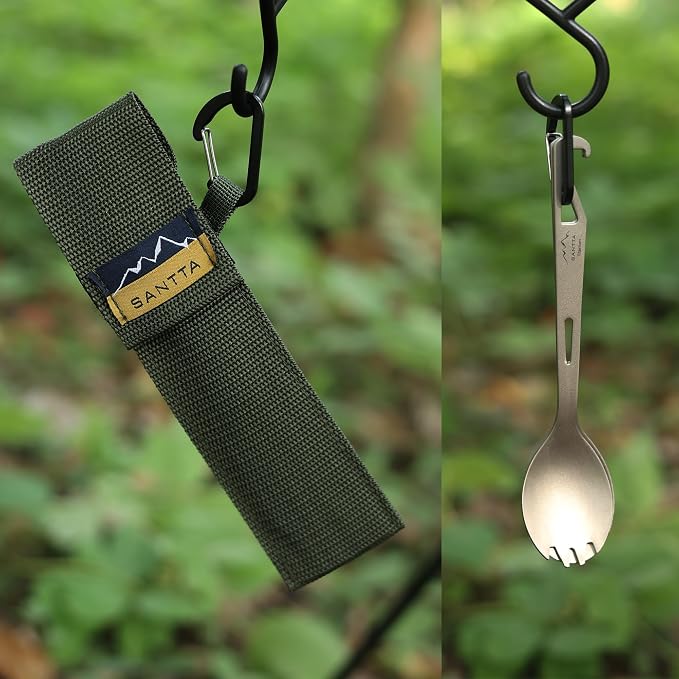 SANTTA Titanium Camping Spoon Set of 2 Piece, Spoon and Bottle Opener 2-in-1 - Image 6