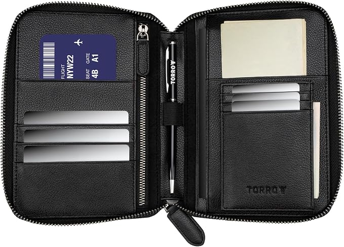 TORRO Travel Wallet – Genuine Leather Travel Organiser - Image 2