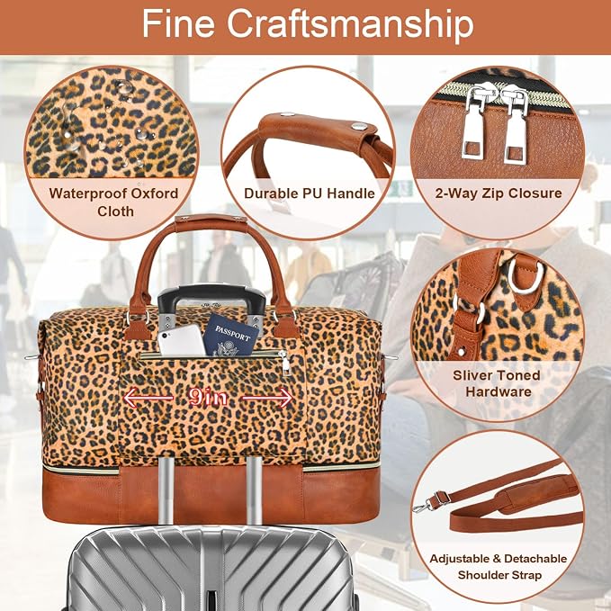Weekender Bag for Women, Travel Duffel Bag Carry On Overnight Bag - Image 6