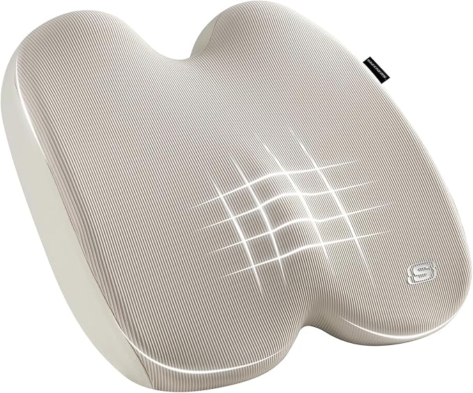 Skechers Memory Foam Seat Cushion, Ribbed Fabric Office Chair Cushion by Skechers