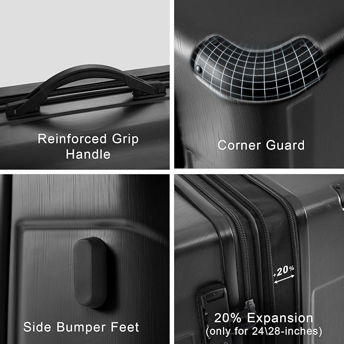 Merax Luggage Set 3 Piece Hardshell Suitcases - Image 3