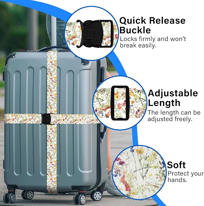 Luggage Straps for Suitcases, Travel Adjustable Belt - Image 2