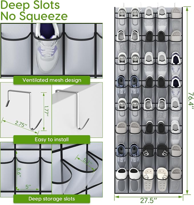 Unjumbly Over the Door Shoe Organizer - Image 2