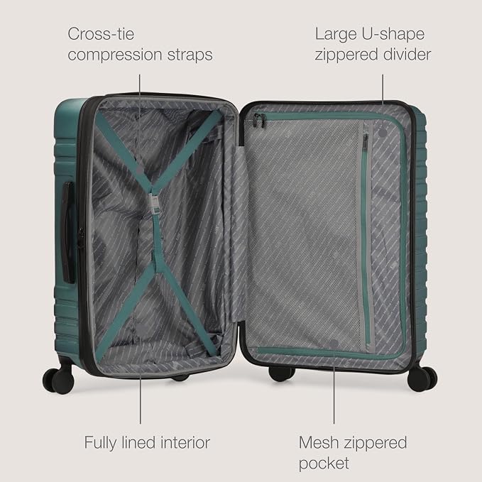 U.S. Traveler Boren Polycarbonate Hardside Rugged Travel Suitcase Luggage - Image 2