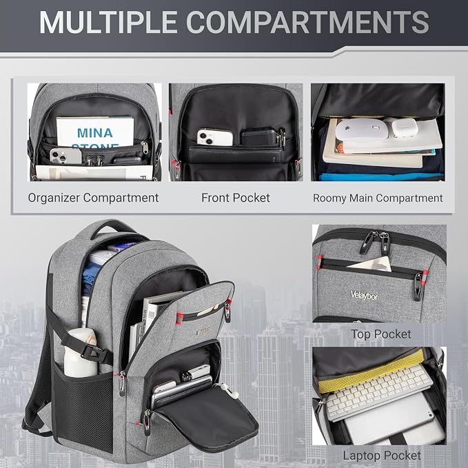 40L Expandable Laptop Backpack, Anti-thief Travel Backpack - Image 2