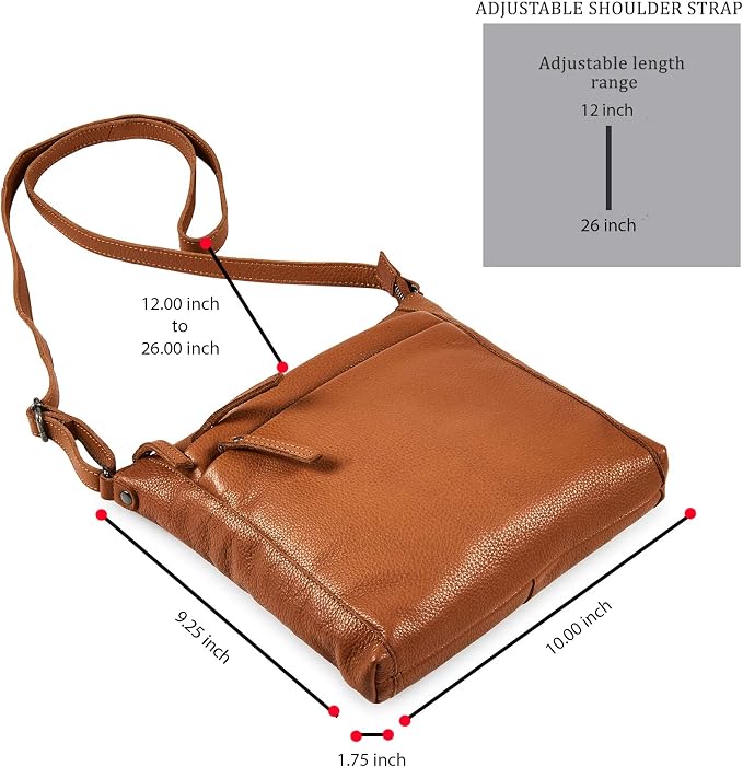 Small Soft Genuine Leather Crossbody Purse Women’s Sling Crossover Shoulder - Image 2