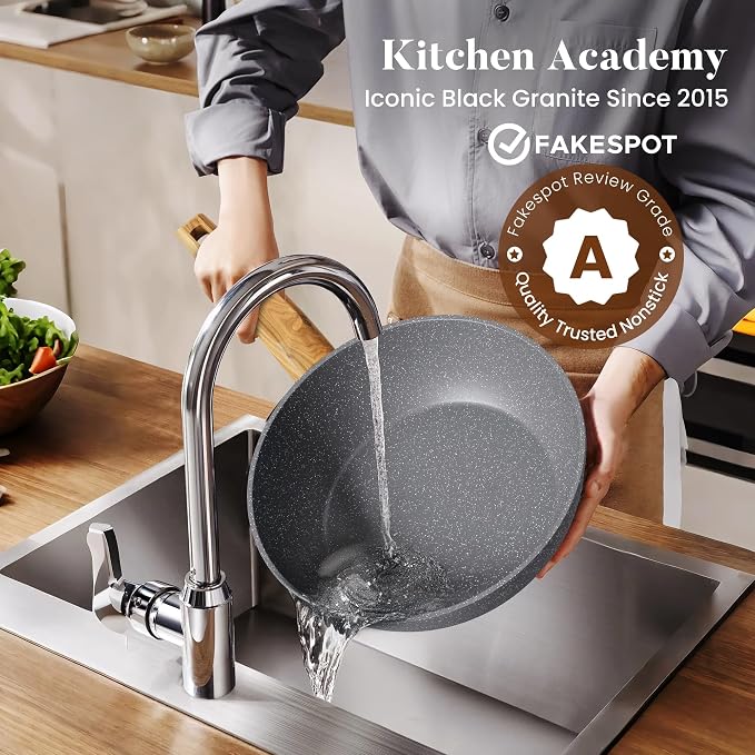 Kitchen Academy Granite Nonstick Cookware Set - Image 5
