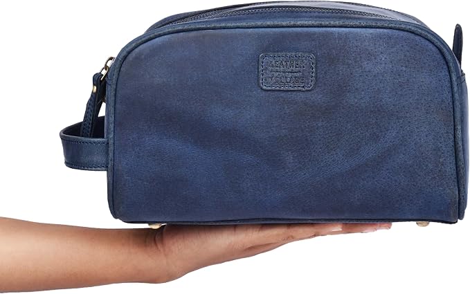 LEATHER VILLAGE Premium Leather Toiletry Travel Pouch - Image 9