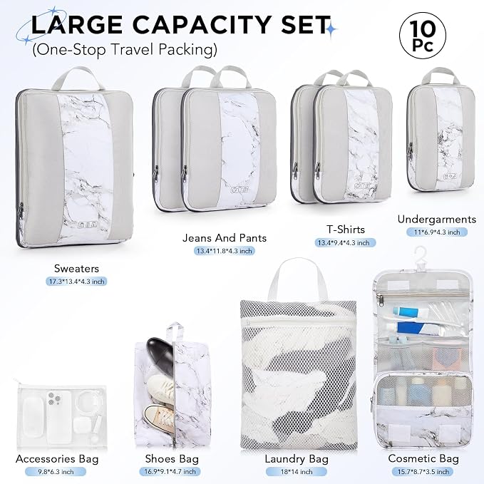 10 Set Compression Packing Cubes - Image 2