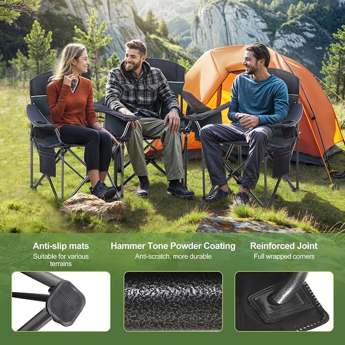 LET'S CAMP Oversized Folding Camping Chair Portable Outdoor Heavy Duty Padded - Image 6