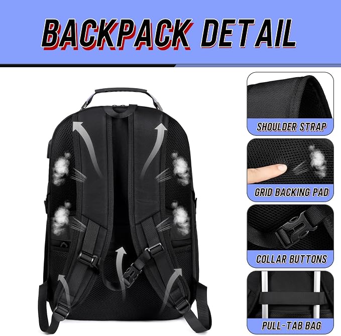 Z-MGKISS Large Travel Backpack for Men, TSA Flight Approved Business Backpack - Image 2