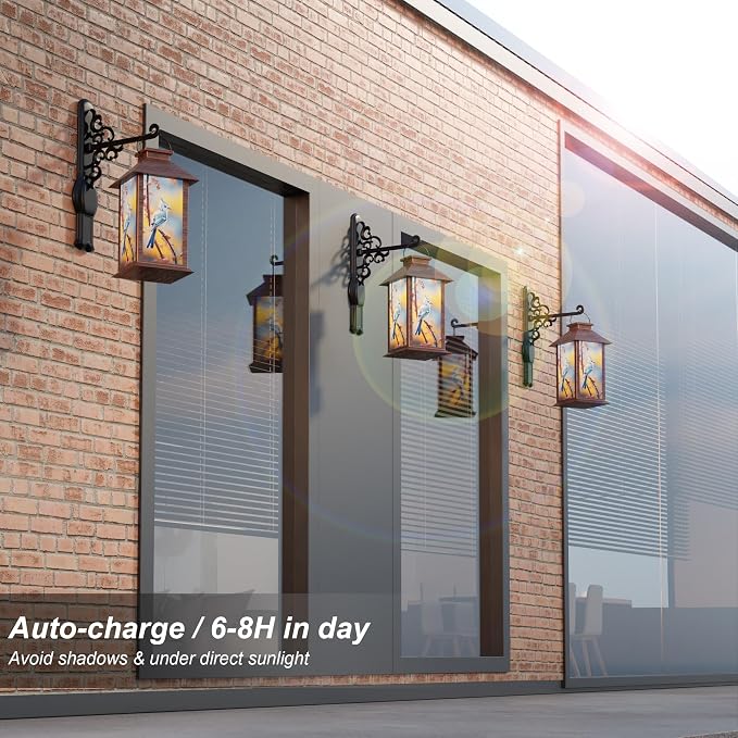 Outdoor Solar Lanterns, Waterproof Blue Jay Hanging Lantern - Image 3
