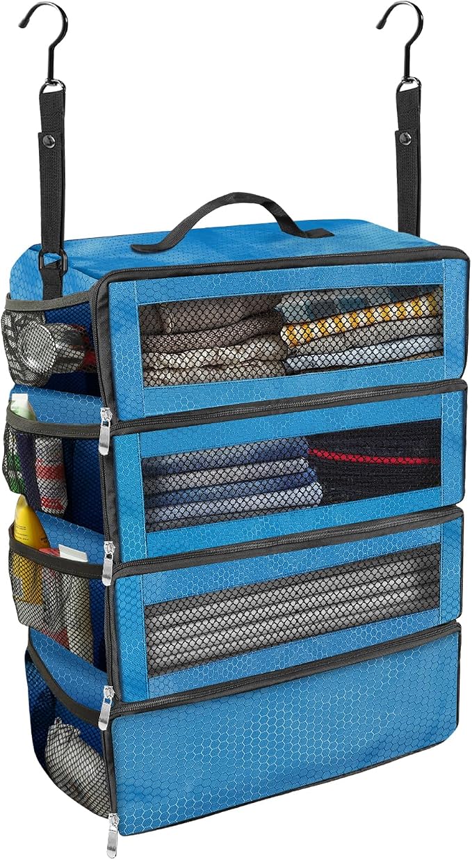 Suitcase Organizer, Travel Luggage Organizer Portable Hanging Travel Shelves by Unknown