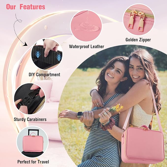 Mid-Size Makeup Bag with LED 1X5X10X20X30X Magnifying Mirror and Travel Makeup - Image 5