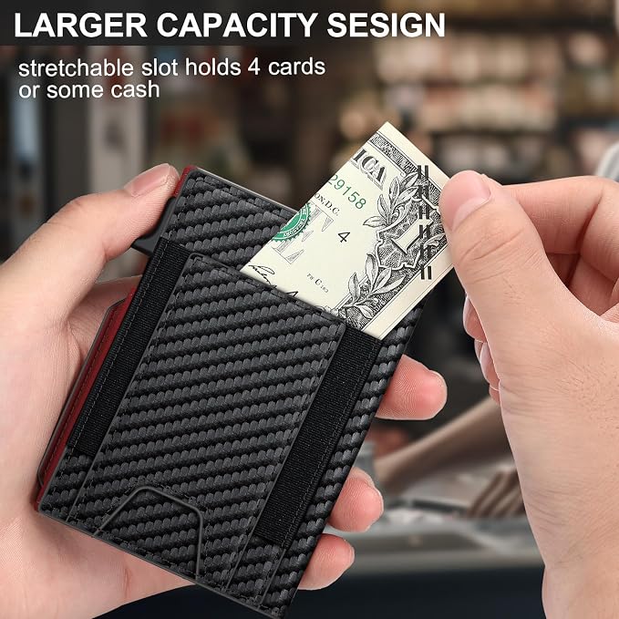 Wallet for Men Wallet with Slim Pop Up Card Holder 9-13 Cards, Bifold - Image 4