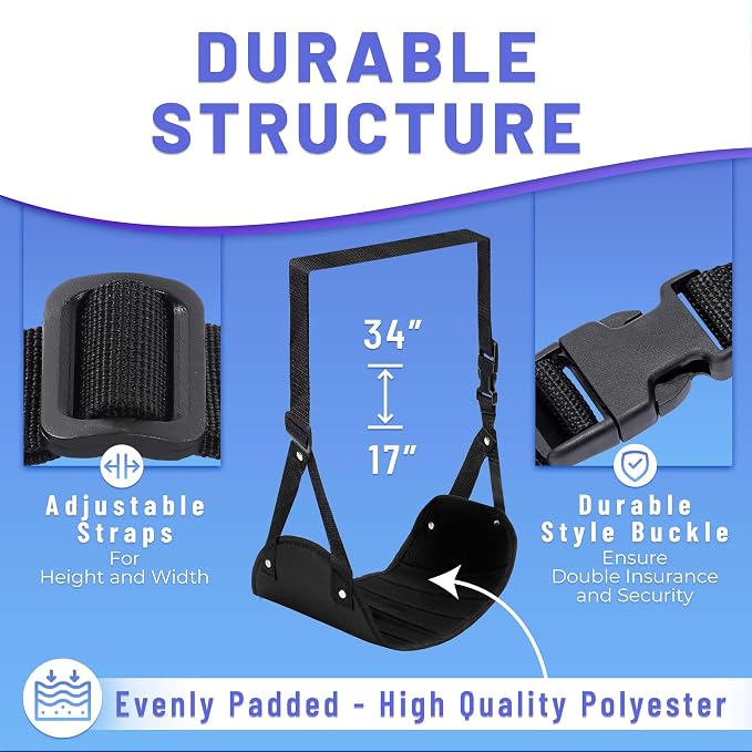 BASIC CONCEPTS Airplane Adjustable Foot Hammock, Perfect or Office Footrest to - Image 3