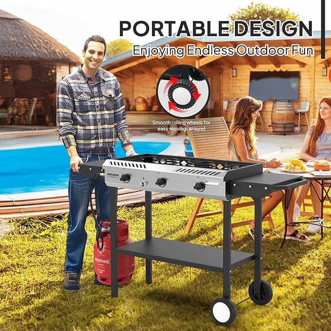 ROVSUN 3 Burner Outdoor Propane Gas Stove - Image 5