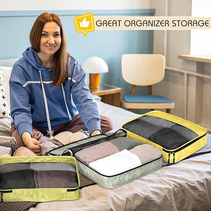 5 Pcs Packing Cubes for Suitcase Large Travel Cubes Carry on Luggage Organizer - Image 8