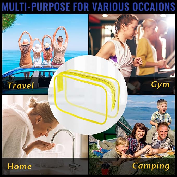 16 Pieces Clear Makeup Bag PVC Zippered Clear Toiletry Carry Pouch Portable - Image 7