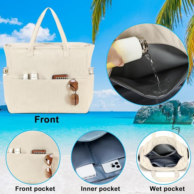 Beach Pool Bags Tote for Women Ladies Large Gym Tote Carry On Bag - Image 5