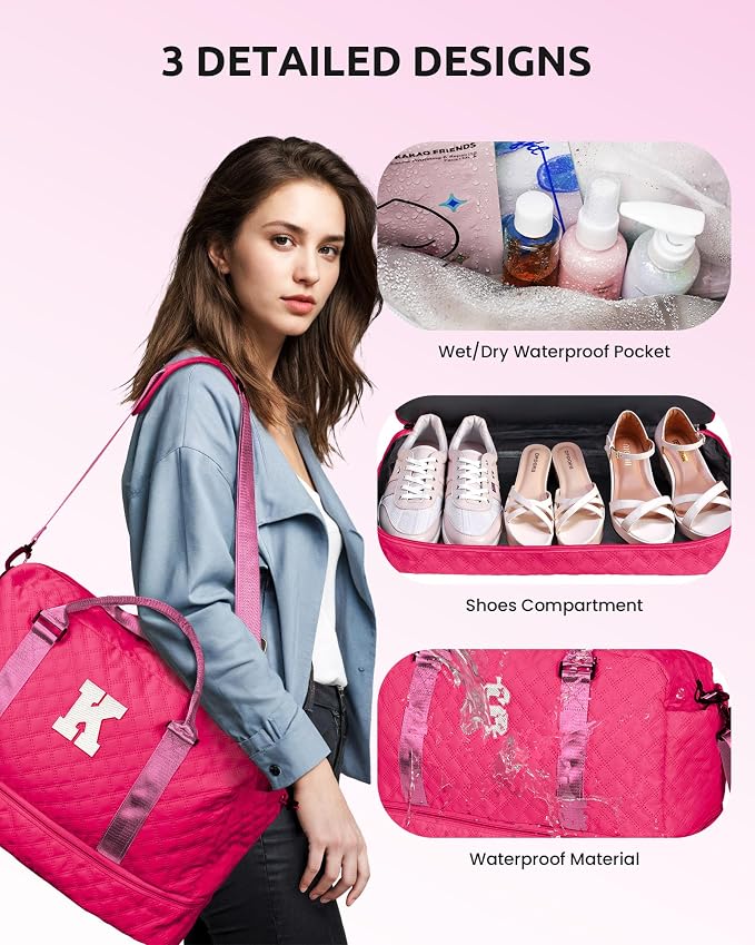 7 8 9 10 11 12 13 14 15 16 Year Old Girl Birthday Gifts-Initial Travel Bag - Image 7