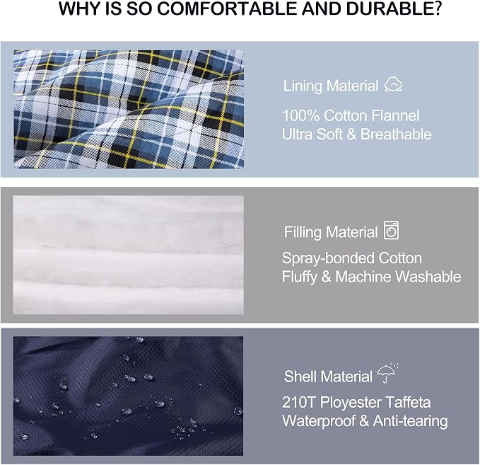 0 Degree Sleeping Bag 100% Cotton Flannel XXL - Image 3