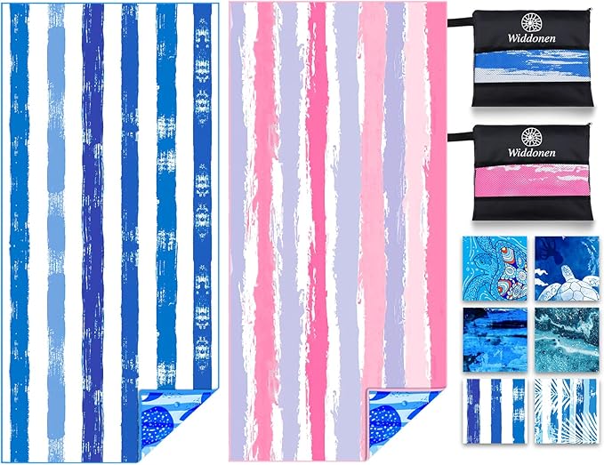 Lightweight Thin Microfiber Beach Towel Sand Free Quick Dry Absorbent Compact by WIDDONEN