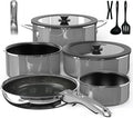 Pro DUXANO 12PC Nonstick Pots and Pans Set&Hybrid 3-Ply Stainless Steel Skillet by Duxano