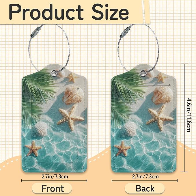 Starfish Seashell on Beach Luggage Tags - Image 3