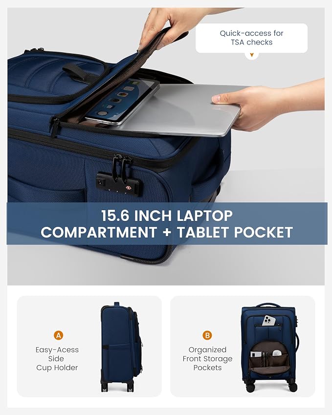 Carry On Luggage 22x14x9 Airline Approved, 22-Inch Suitcases - Image 3