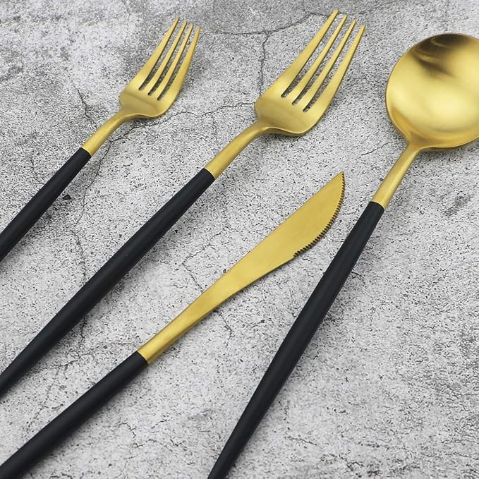 Gugrida 20-Piece 18/10 Stainless Steel Flatware Silverware, Luxury Dinnerware - Image 9