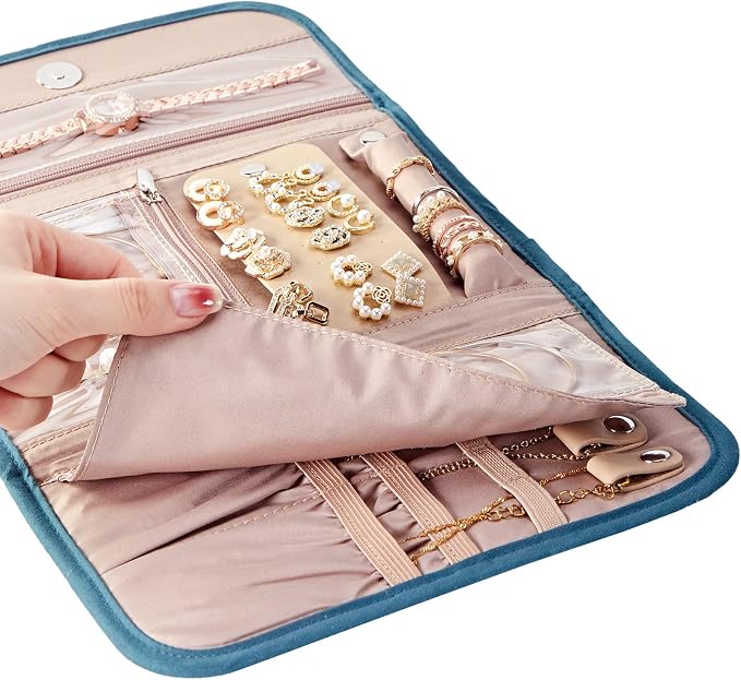 BELALIFE Travel Jewelry Case Organizer, Foldable Jewelry Storage Roll - Image 4