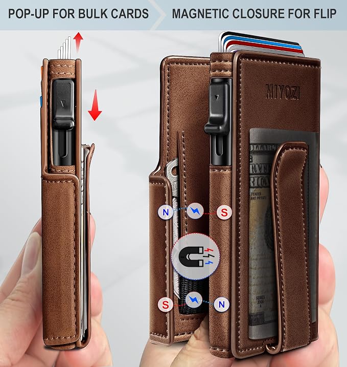 Wallet for Men with Money Clip Coins Pocket ID Window Gift Boxed, Slim Smart - Image 3