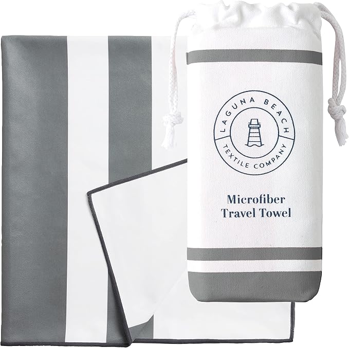 Gray Microfiber Beach Towel by Laguna Beach Textile Co by LagunaBeachTextileCompany
