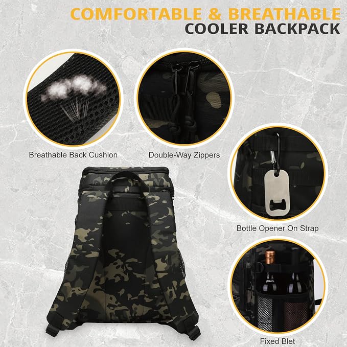 Tactical Backpack Cooler, 25L Cooler Backpack Insulated Leak-Proof, Heavy Duty - Image 6