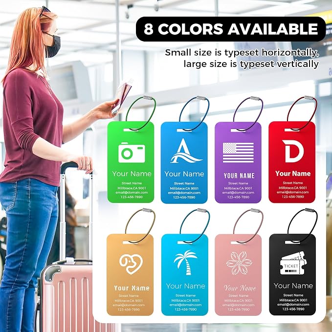 Personalized Luggage Tags, Custom Luggage Tags 4 Pack TSA Approved Double Sided - Image 6
