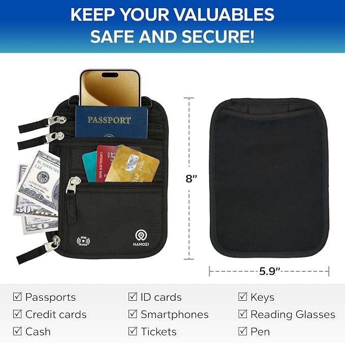 Neck Wallet – Travel Pouch and RFID Blocking Passport Holder - Image 2