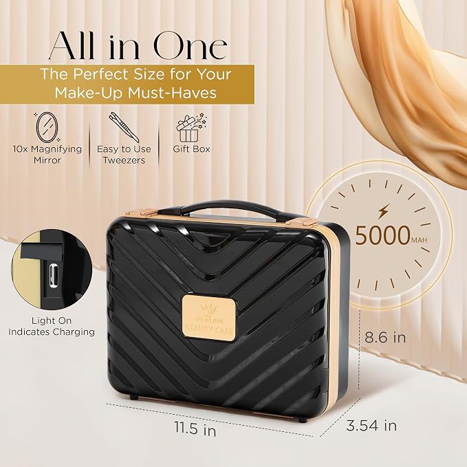 Lighted Makeup Case with Mirror - Image 2