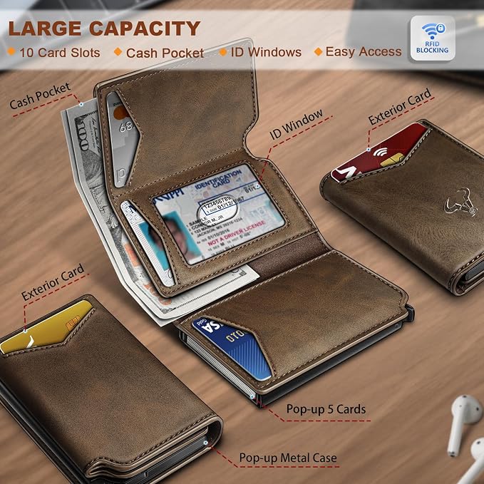 BULLIANT Men Wallet Leather Wallet Card Holders Money Clip - Image 2