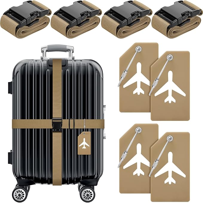 Weewooday 8 Pcs Luggage Straps Suitcase Tags Set by Weewooday