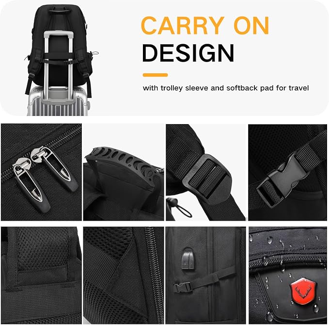 80L Travel Backpack, 18 Inch Laptop Backpack - Image 4